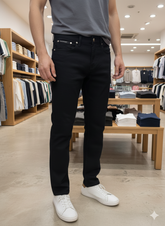 C-K MEN'S DARK WASH STRAIGHT FIT DENIM JEANS